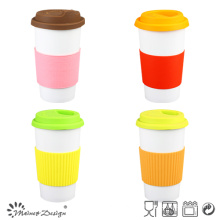 Tasse de voyage en porcelaine de 14 oz avec silicone